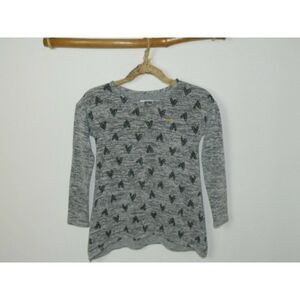 DKNY Sweater Girls Black Hearts Gray Soft‎ Knit Sweater Size Medium